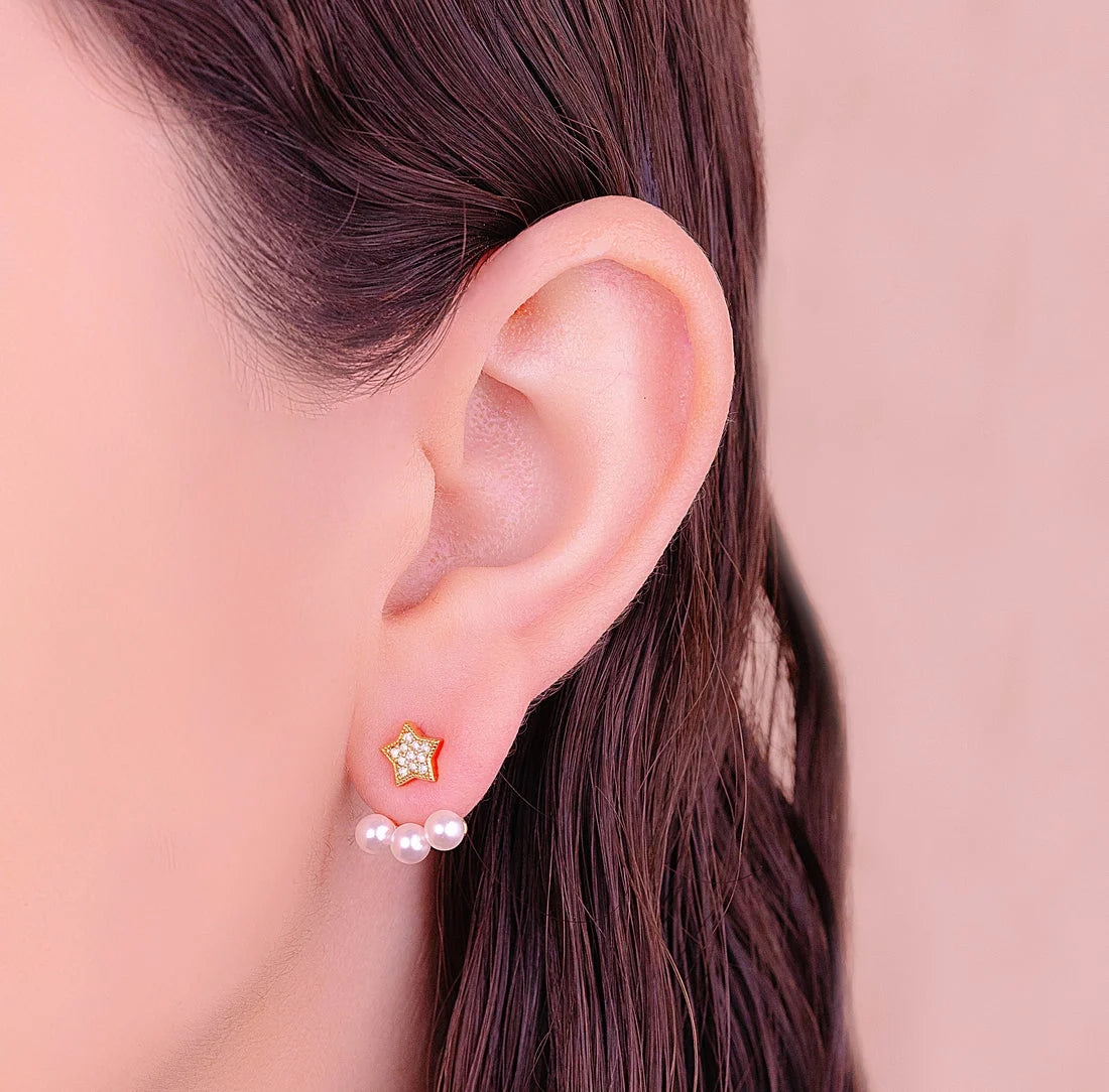 Aretes Estrellas Perlas