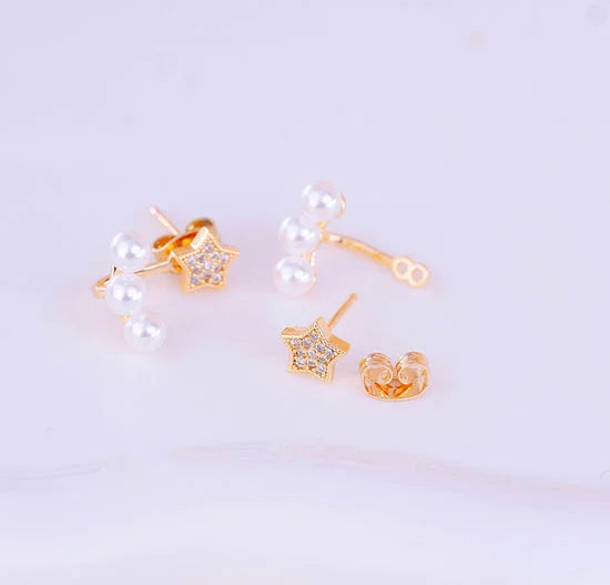 Aretes Estrellas Perlas